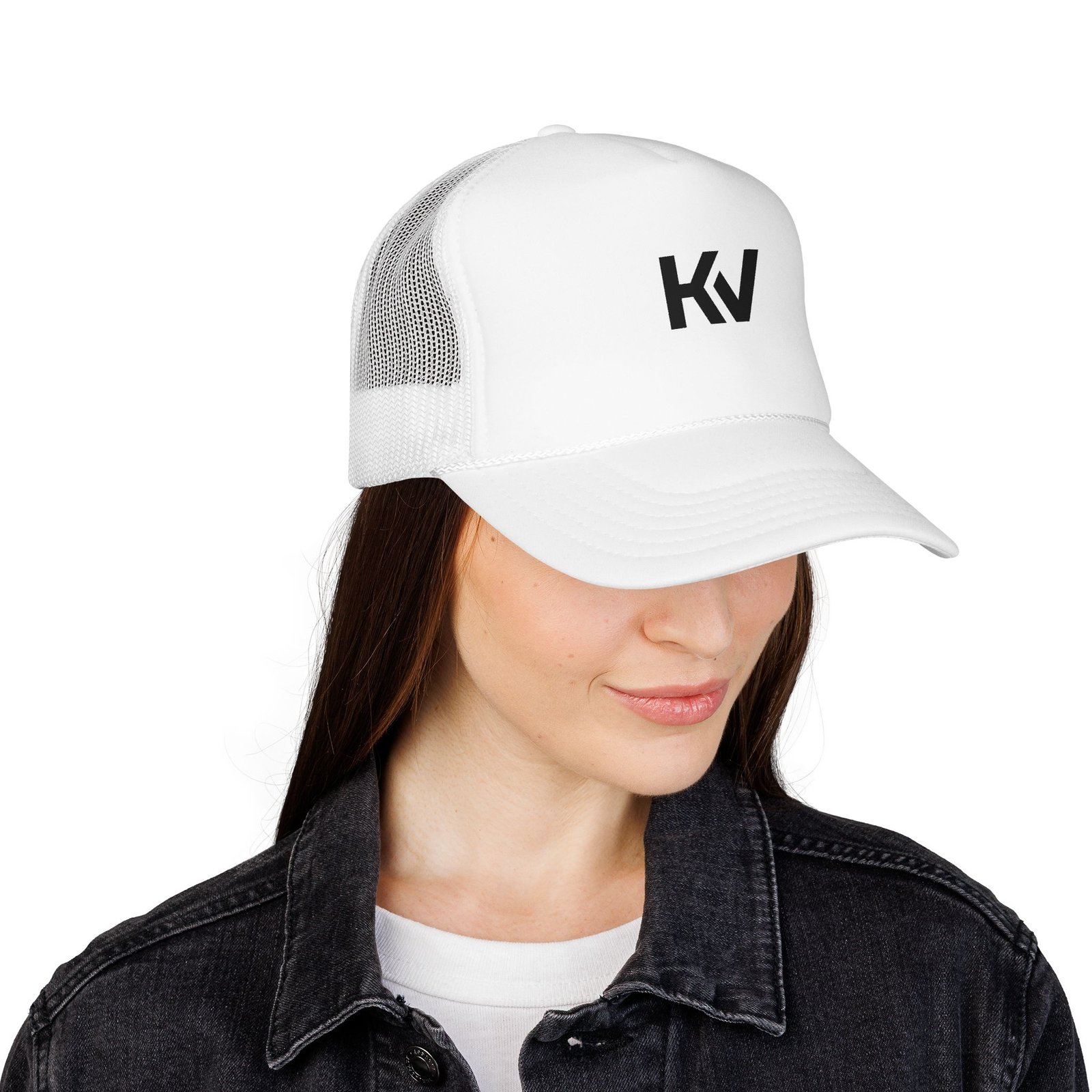 kv logo trucker hat — minimalist mesh foam cap kv logo trucker hat — minimalist mesh foam cap