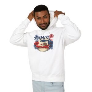 haiti tropical hoodie — vintage palm island graphic