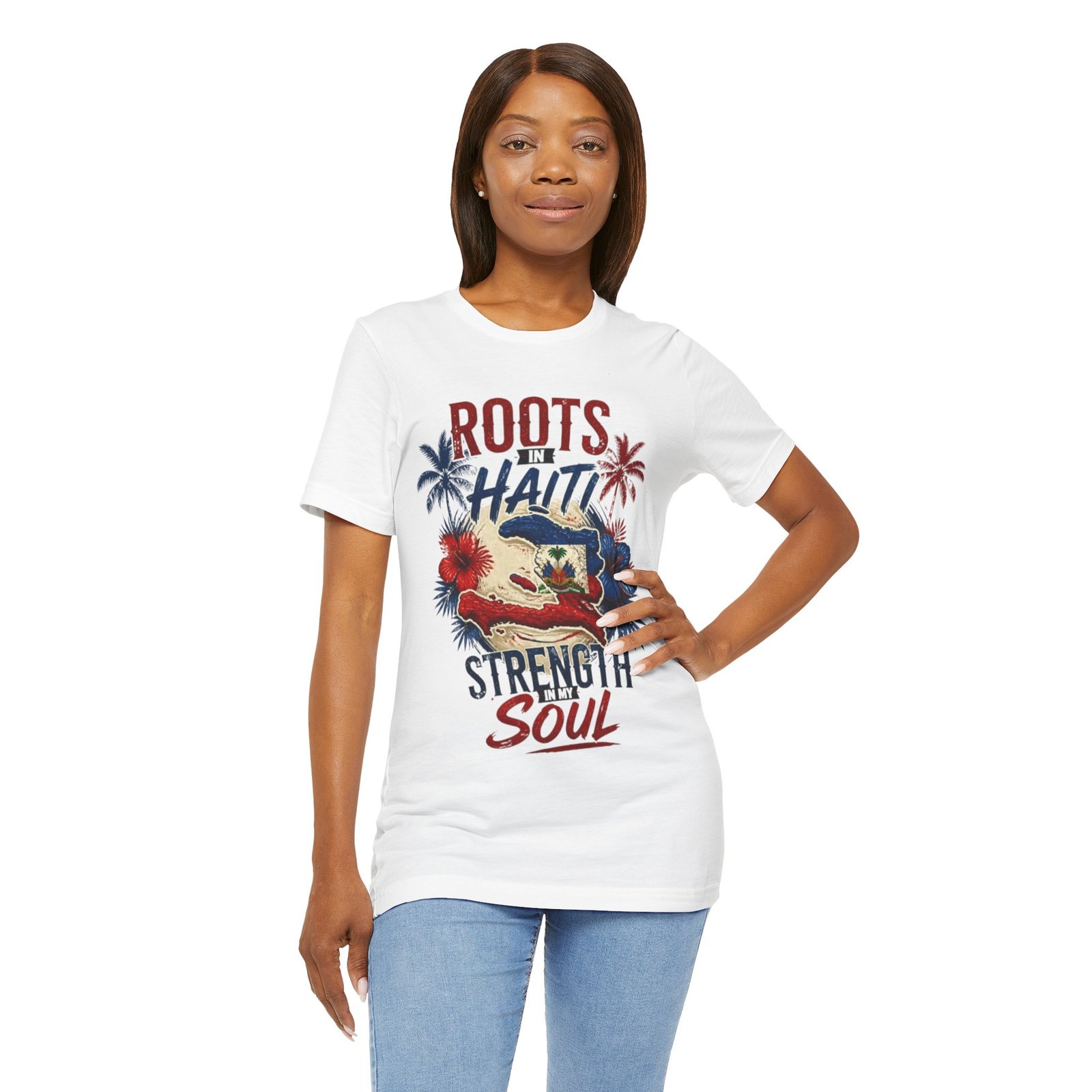 roots in haiti t shirt — strength of my soul haitian heritage tee